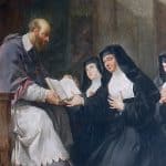 Saint François de Sales donnant à sainte Jeanne de Chantal la Règle de la Visitation.